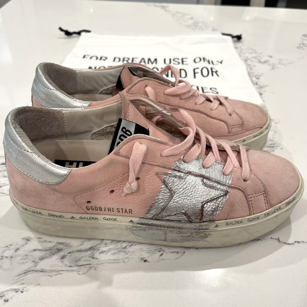 Golden Goose - Hi Stars. Pink suede. Size 37